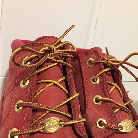 Custom Red Timberlands Women’s size 7.5 - Picture 7 of 8